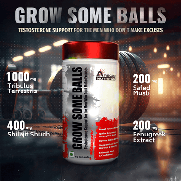 Arscor's Testobooster for Men | Natural Testosterone Booster with Tribulus, Fenugreek, Safed Musli, Shilajit & Mucuna