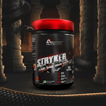 Boost intensity with Arscor Stryker, the ultimate pre workout supplement caffeine for extreme energy, focus, muscle pumps, strength, and endurance.