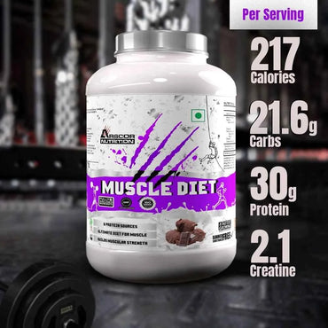 Muscle Diet – Lean Muscle Gainer Powder with Protein, Carbs & Creatine