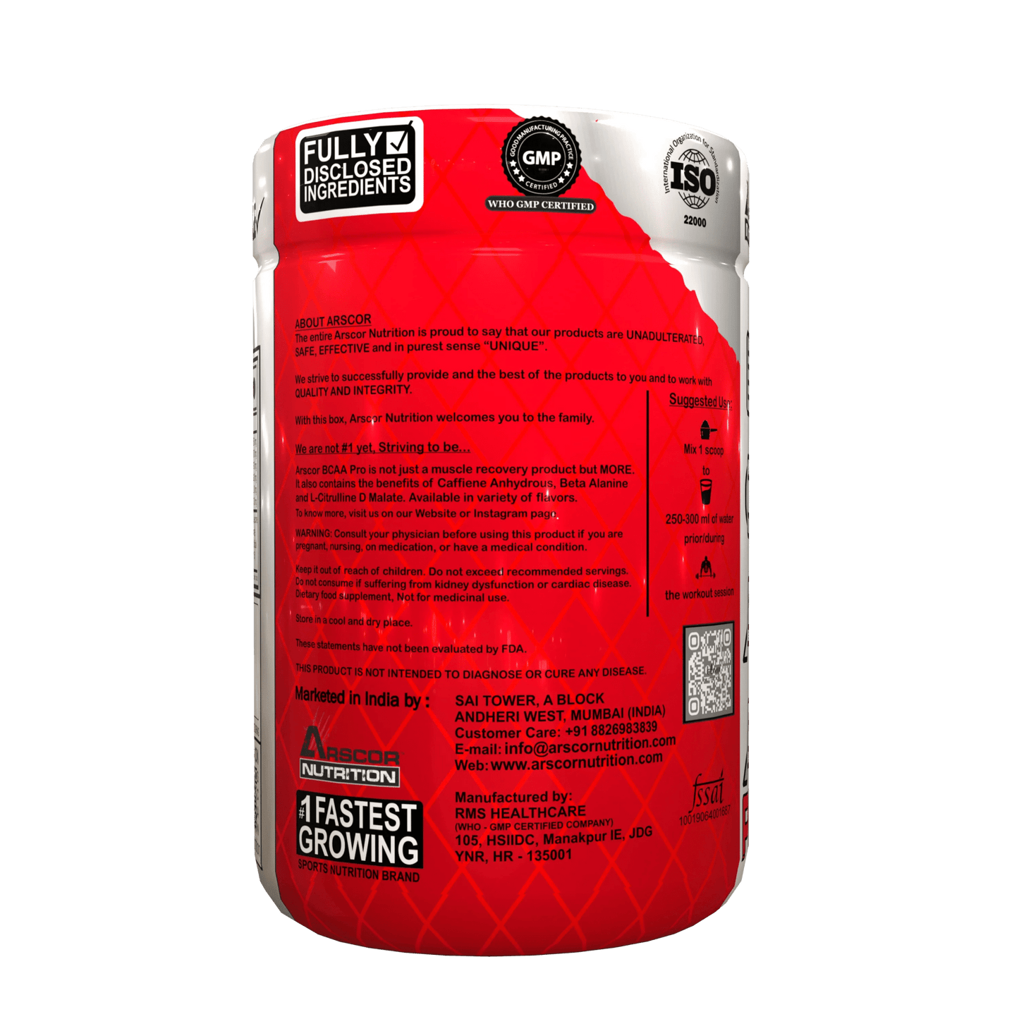 BCAA Pro Powder | Best Branched Chain Amino Acids with Caffeine & Citrulline - Arscor Nutrition -