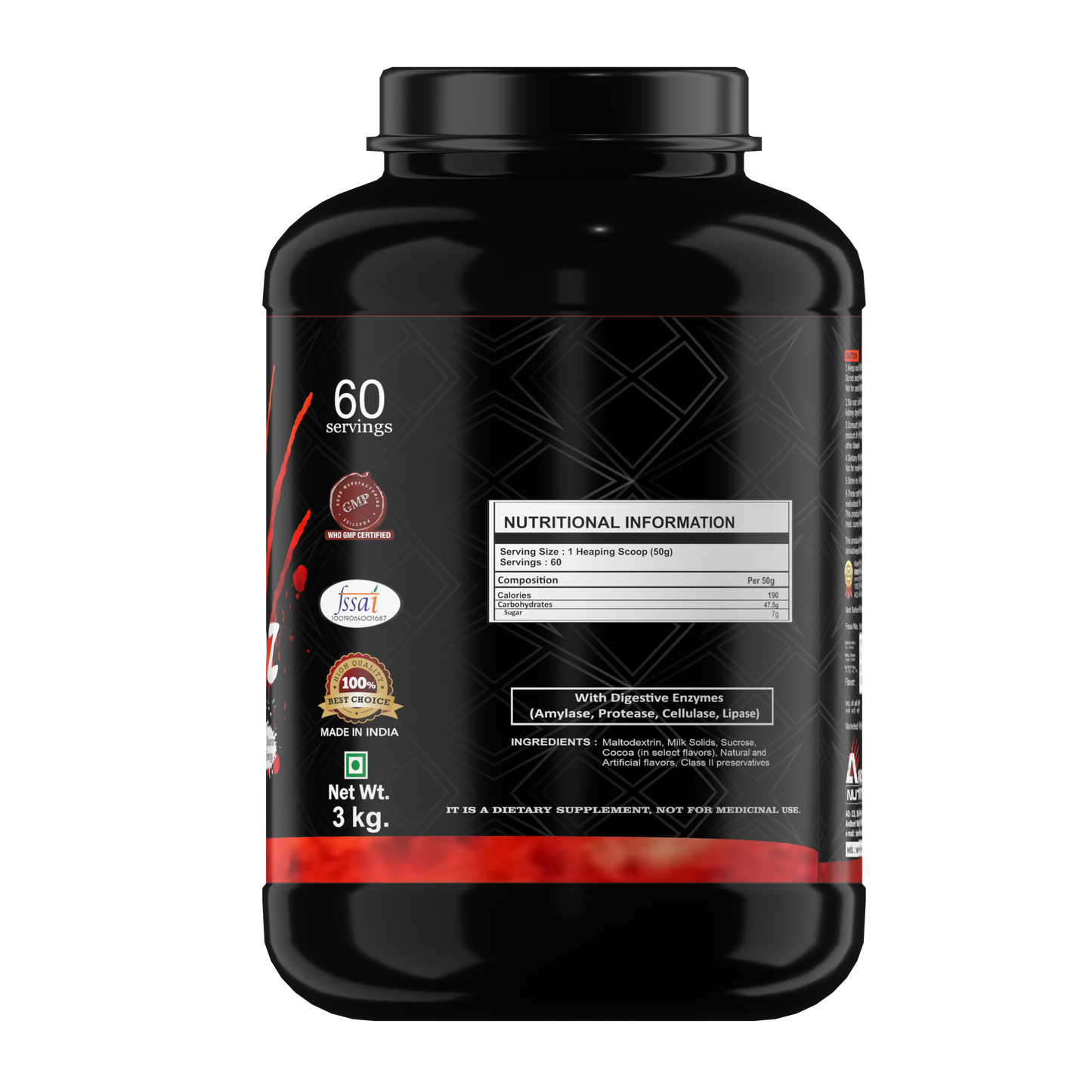 Arscor's Carboz:  Mass Gainer Supplement | Nutrient-Rich Carbohydrate Powder