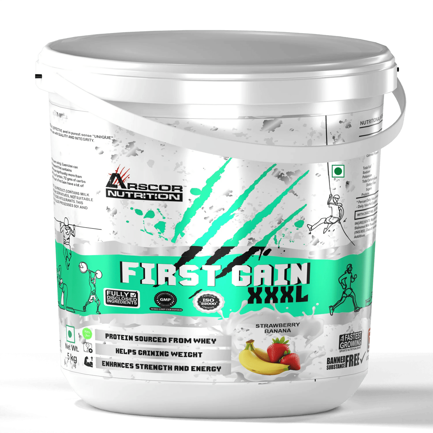Arscor's First Gain Mass Gainer | High - Calorie Weight Gainer with Whey Protein & Complex Carbs - Arscor Nutrition -