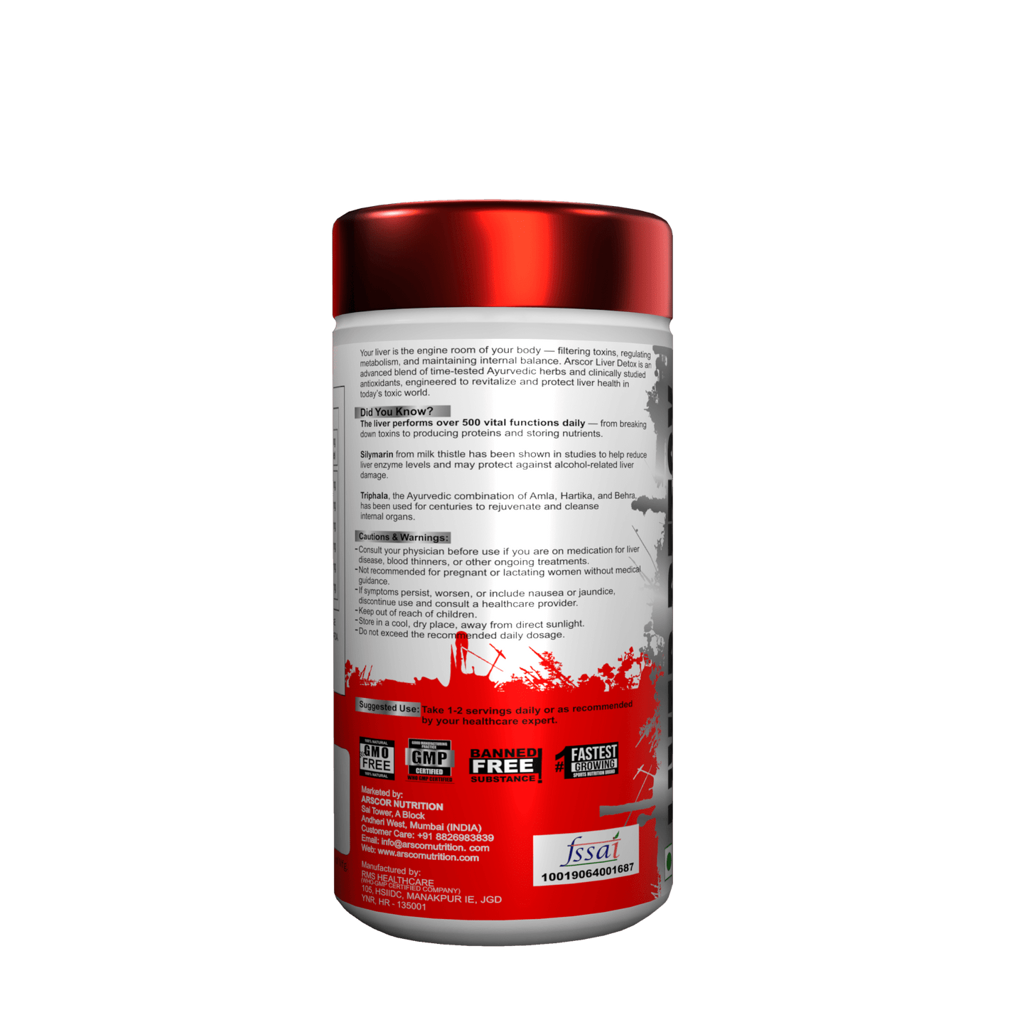 Arscor Liver Detox Supplement with Milk Thistle for liver cleanse and regeneration