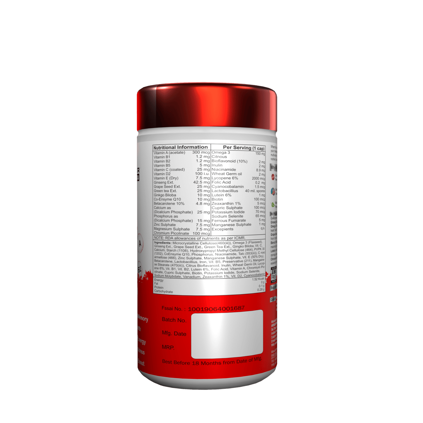 MV Plus (60caps) – Supports energy, immunity, focus, recovery, and overall health with 30+ nutrients.