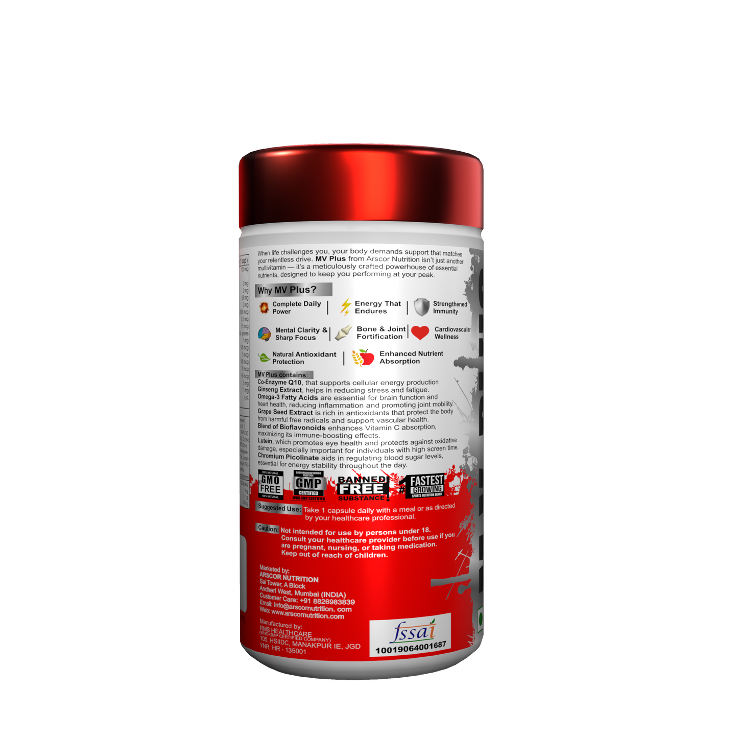 Arscor's MV Plus – Advanced Performance Multivitamin for Men & Women | Boost Energy, Immunity, Focus & Recovery | 30 Essential Vitamins, Minerals & Antioxidants