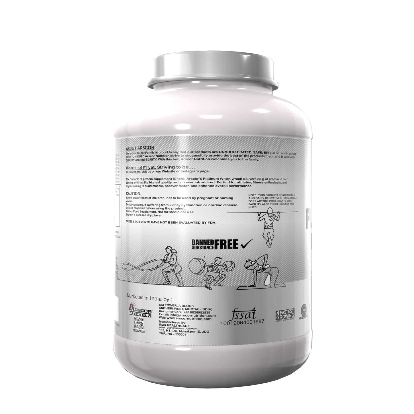 Low fat platinum whey protein powder with no added sugar