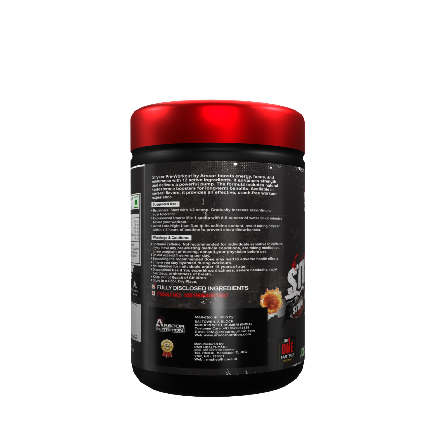 Stryker Pre Workout Supplement | High‑Stim Pre Workout Powder with Caffeine, Beta‑Alanine & Citrulline