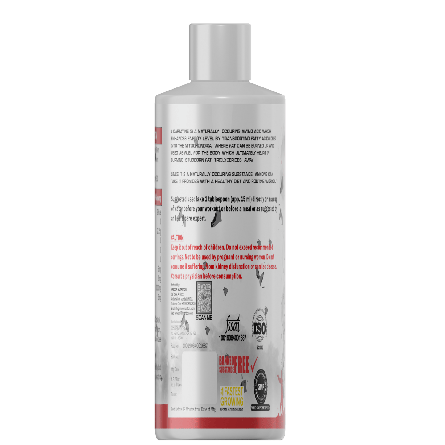 Burn fat faster with Liquid L-Carnitine 3000 mg by Arscor Nutrition. Boost energy, endurance, and performance