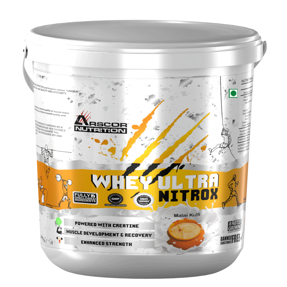 Whey Ultra Nitrox by Arscor Nutrition | 24g Whey Protein + 2g Creatine Monohydrate | Lean Muscle, Strength & Recovery