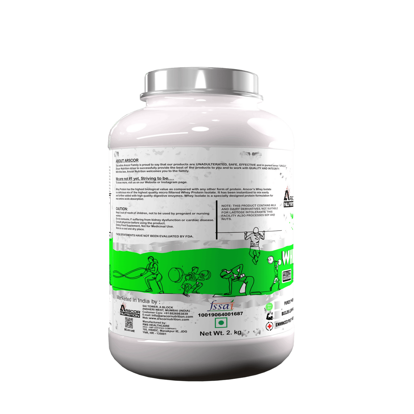 Whey Isolate (2kg) Premium whey isolate protein powder with BCAAs and EAAs