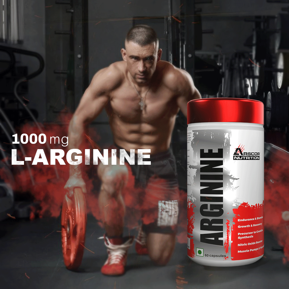 Arscor Nutrition Arginine – Nitric Oxide Booster for Muscle Pumps, Endurance & Recovery | 1000mg L-Arginine Capsules