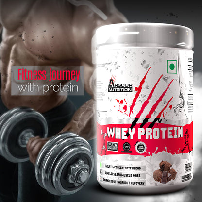 Arscor's Whey Protein | 24g Blend of Whey Isolate & Concentrate | Fast Absorbing for Lean Muscle Growth & Recovery