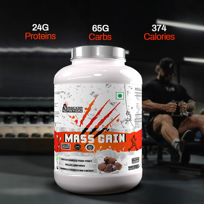 Arscor's Mass Gain Powder | Lean Whey Protein Muscle Mass Gainer With L-Glutamine & Digestive Enzymes