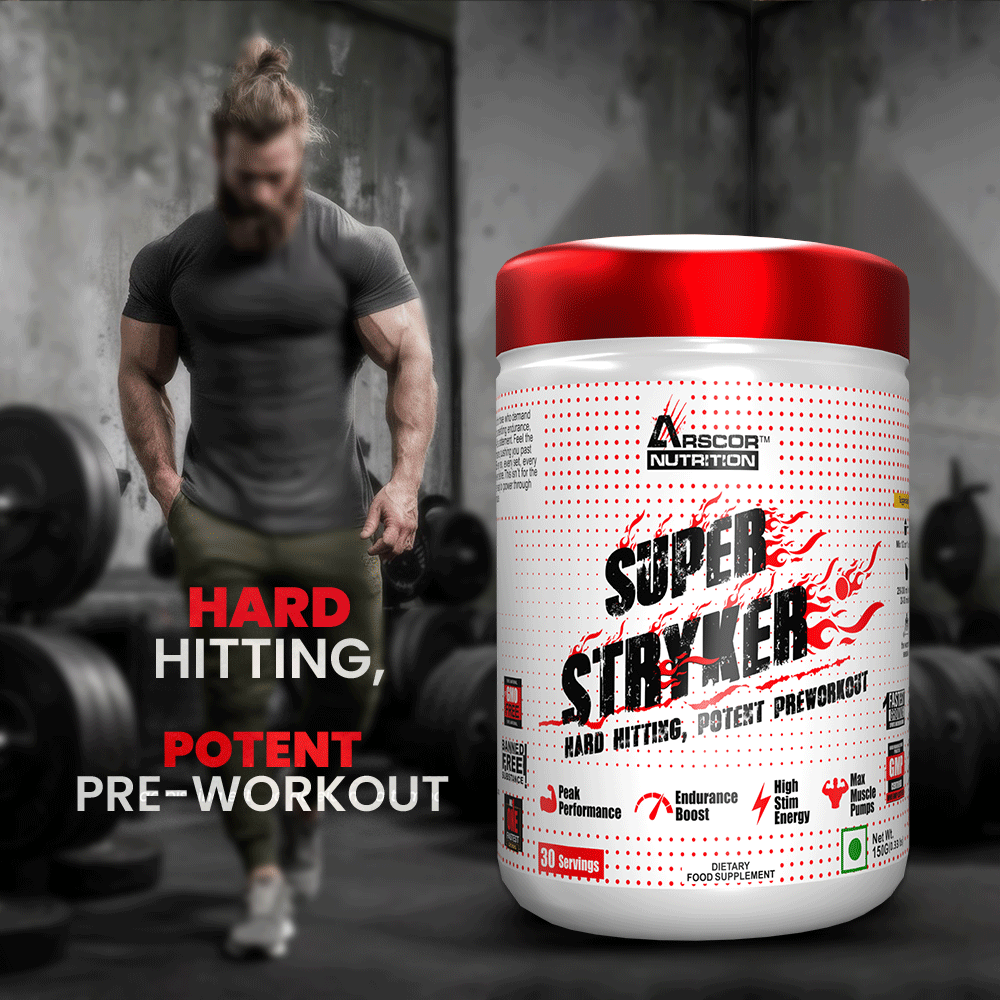 Arscor Super Stryker Pre Workout Supplement for Intense Energy, Focus & Muscle Pumps