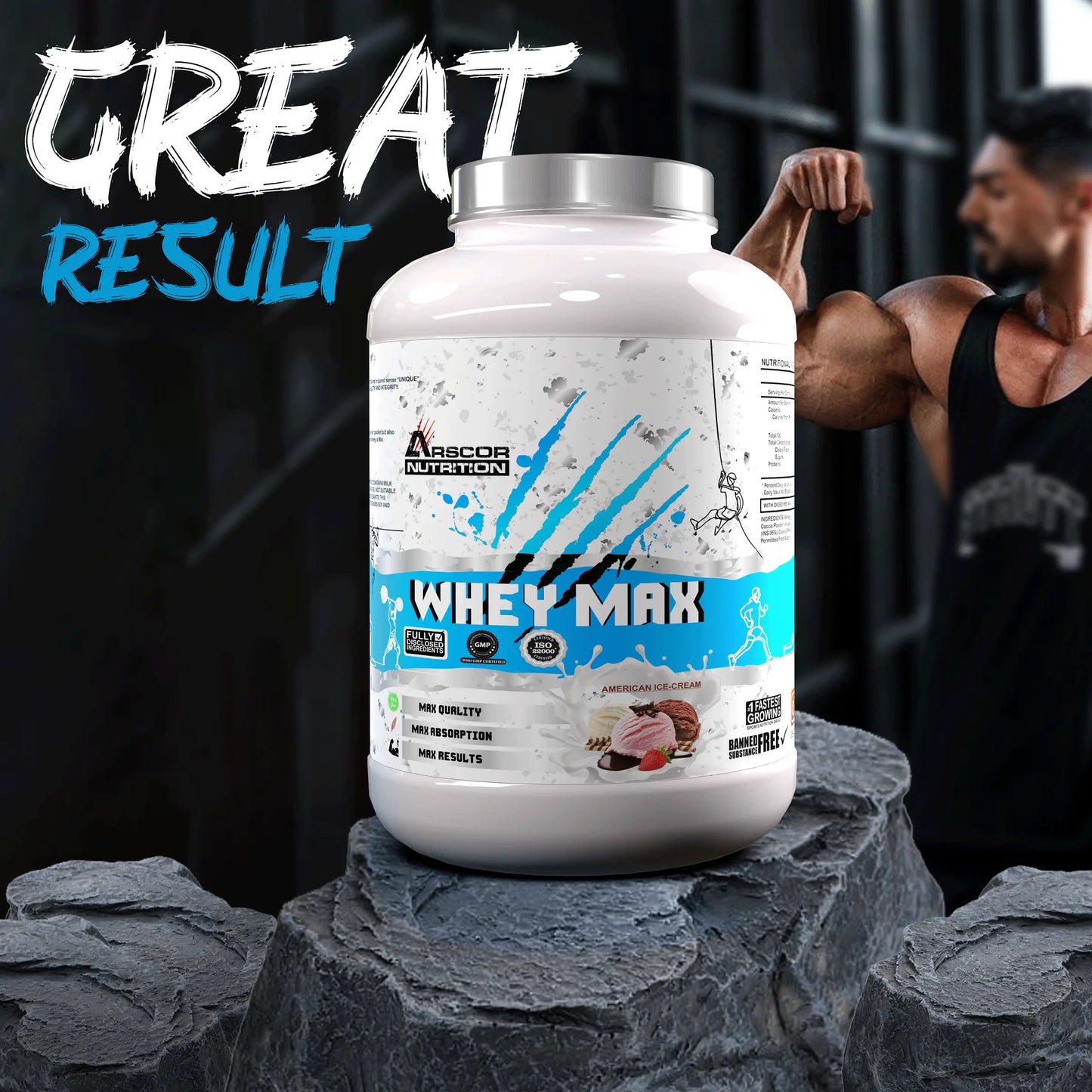 Whey Max – Fast-Absorbing Whey Protein Powder for Muscle Growth & Recovery