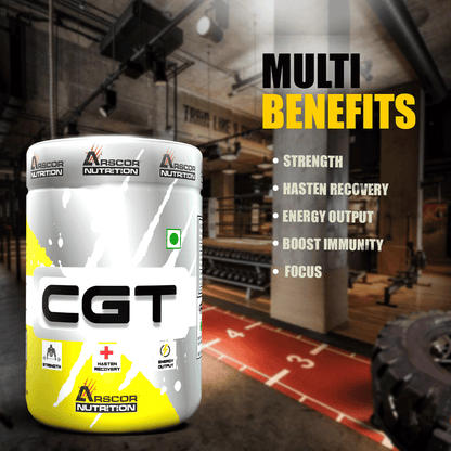 Arscor CGT Powder Creatine, Glutamine, Taurine Blend for Active Lifestyles, ideal for Pre/Post-Workout