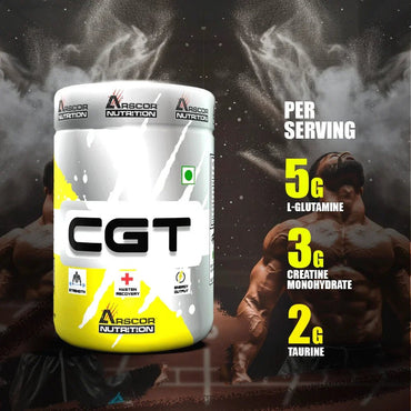 Arscor CGT- Creatine, Glutamine, Taurine Blend for Active Lifestyles, ideal for Pre/Post - Workout