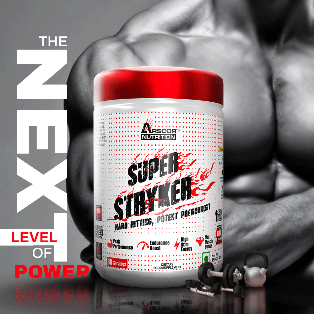 Arscor Super Stryker Pre Workout Supplement for Intense Energy, Focus & Muscle Pumps