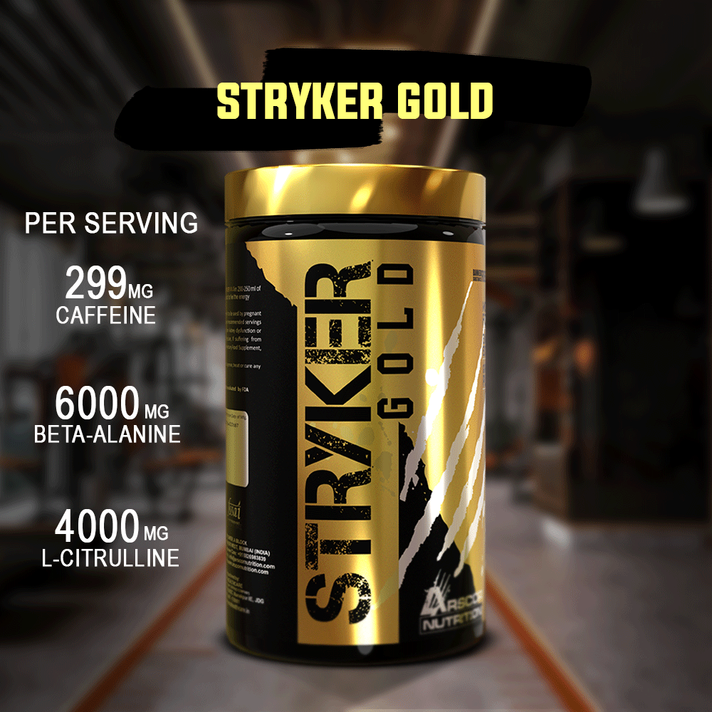 Stryker Gold Pre-Workout Supplement | Citrulline, Beta-Alanine, Caffeine | Strongest Preworkout for Men & Women