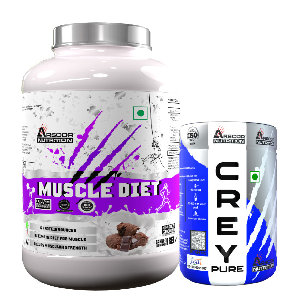 Muscle Diet Lean Muscle Gainer Powder with Protein, Carbs & Creatine for Optimal Muscle Growth