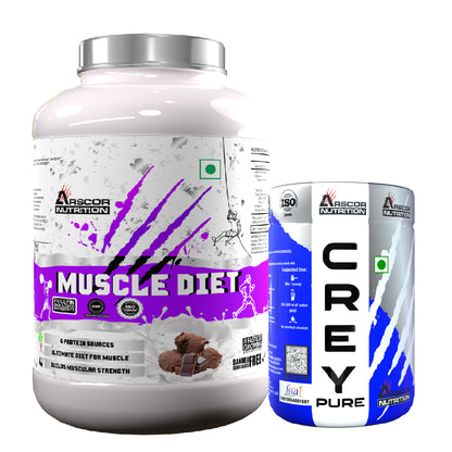 Muscle Diet Lean Muscle Gainer Powder with Protein, Carbs & Creatine for Optimal Muscle Growth