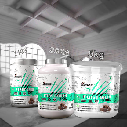 Arscor's First Gain Mass Gainer | High-Calorie Weight Gainer with Whey Protein & Complex Carbs