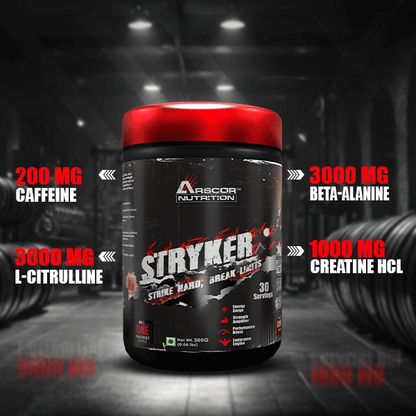 Stryker Pre Workout Supplement | High‑Stim Pre Workout Powder with Caffeine, Beta‑Alanine & Citrulline