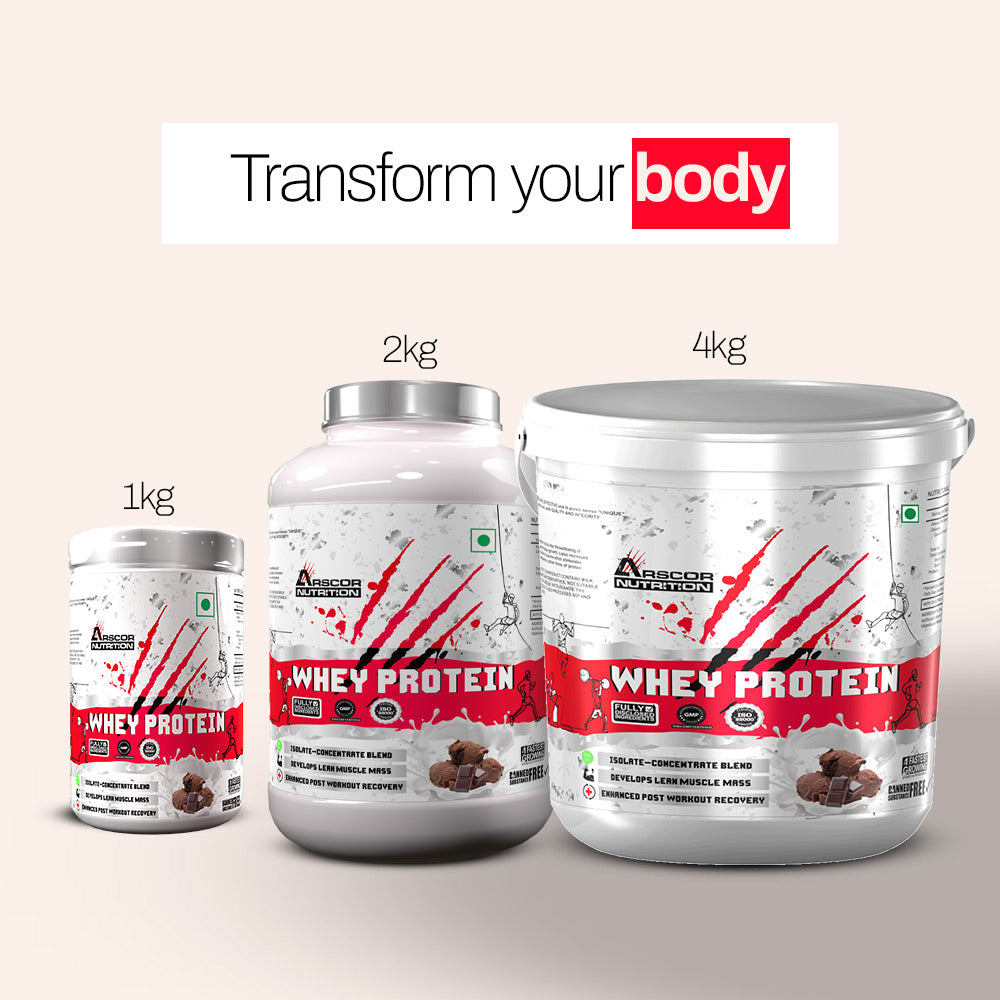 Arscor's Whey Protein | 24g Blend of Whey Isolate & Concentrate | Fast Absorbing for Lean Muscle Growth & Recovery