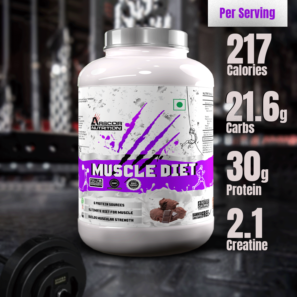 Muscle Diet 4kg high calorie mass gainer supplement for hard gainers