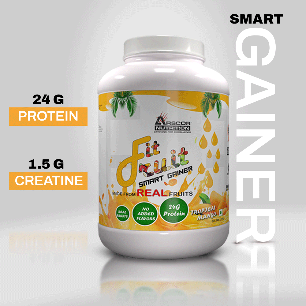 Arscor's FitFruit Mass Gainer - Lean Muscle Gainer Whey Protein Powder