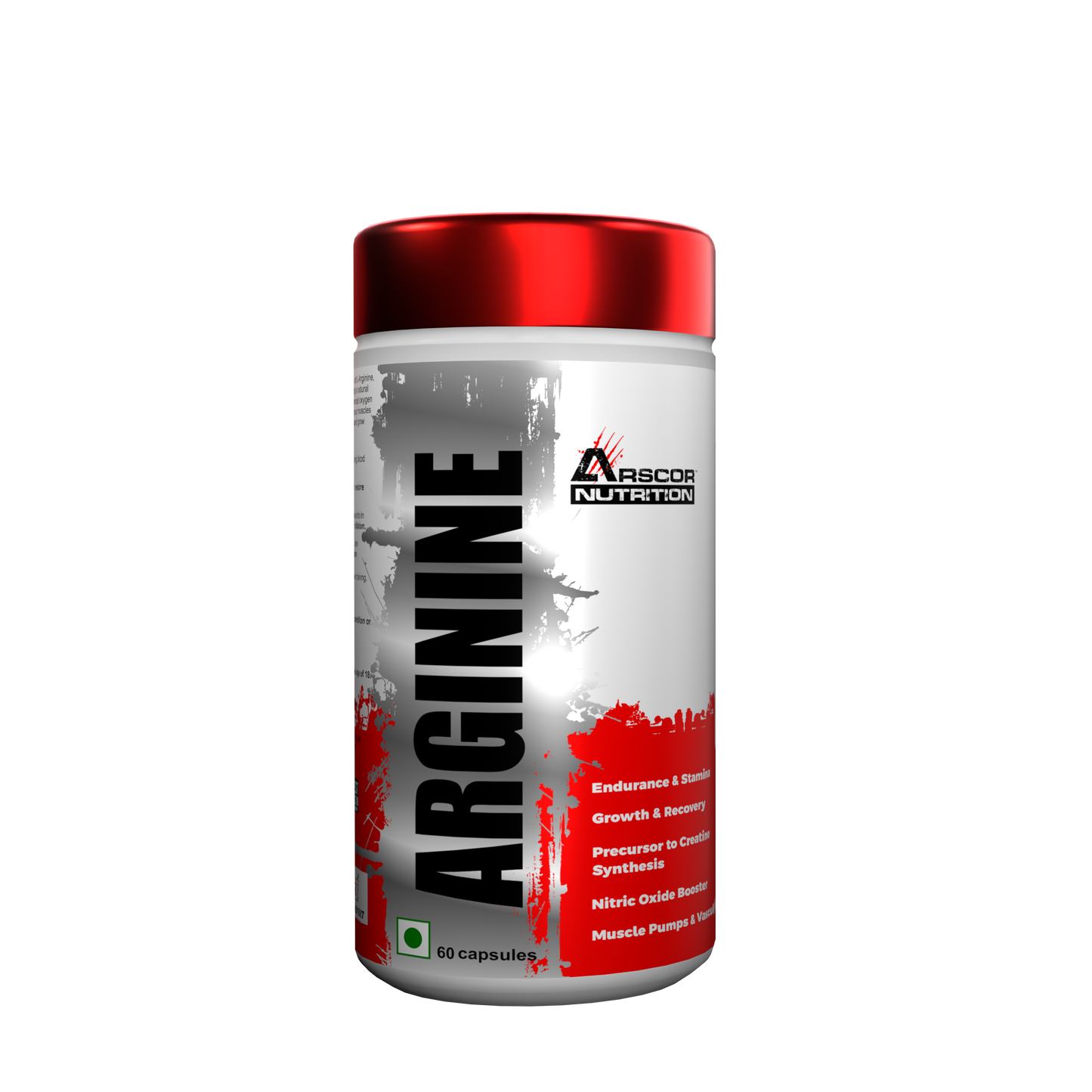 Arscor Nutrition Arginine – Nitric Oxide Booster for Muscle Pumps, Endurance & Recovery | 1000mg L-Arginine Capsules