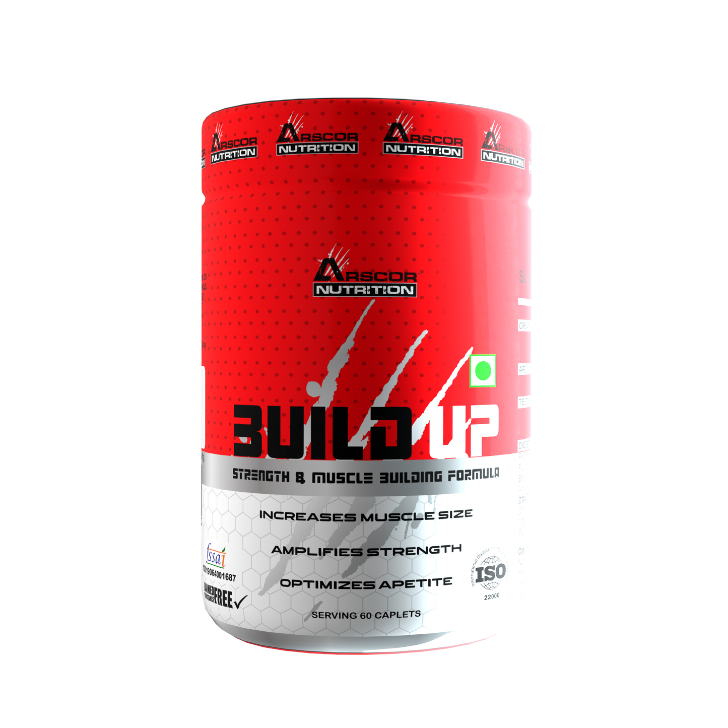 Build Up:  Strength & Muscle Building Formula | Creatine, Arginine & Testosterone Booster