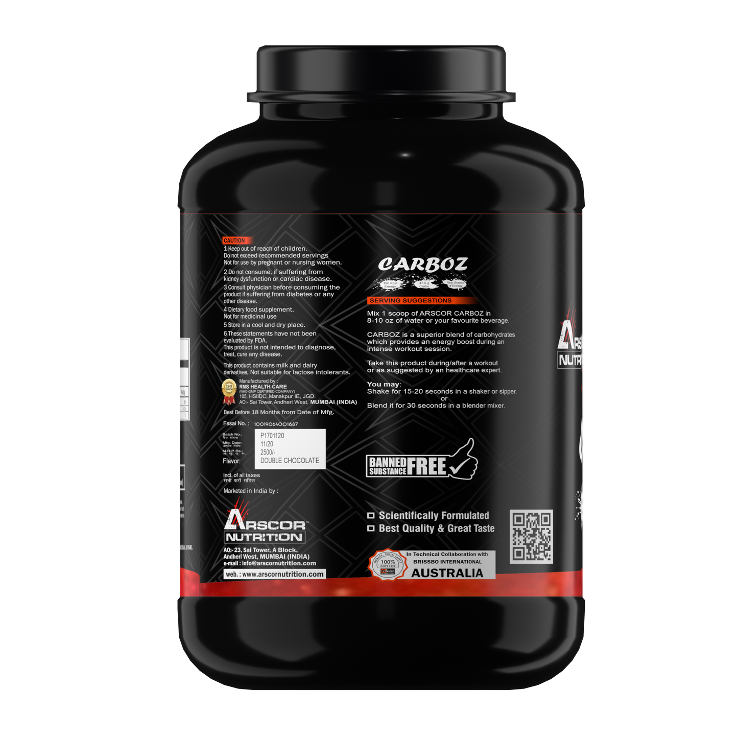 Arscor's Carboz:  Mass Gainer Supplement | Nutrient-Rich Carbohydrate Powder