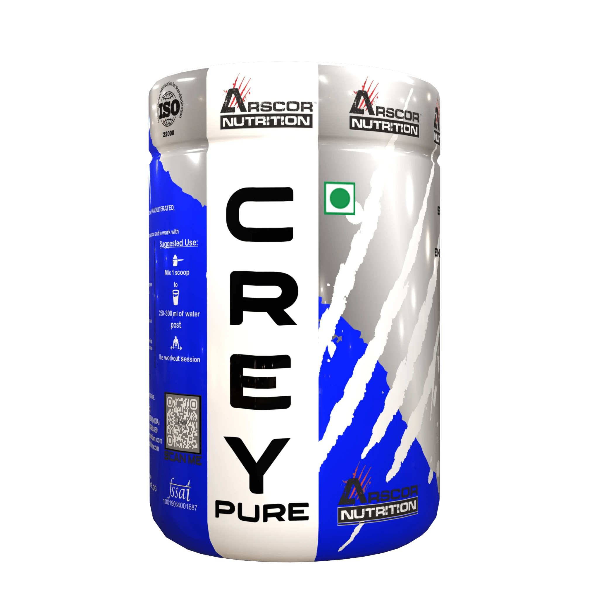 Arscor's Creypure Creatine Monohydrate Powder | 100% Pure, Micronized & HPLC - Tested - Arscor Nutrition - 