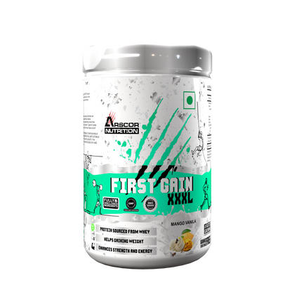 Arscor's First Gain Mass Gainer | High-Calorie Weight Gainer with Whey Protein & Complex Carbs