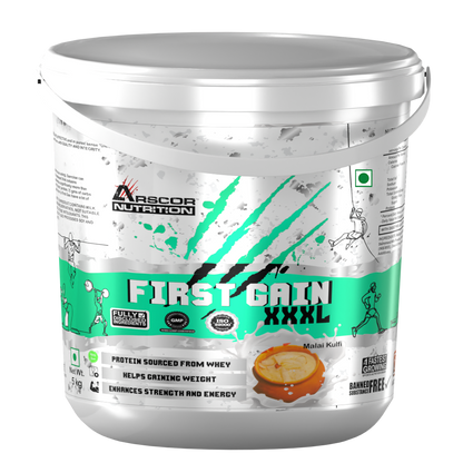 Arscor's First Gain Mass Gainer | High-Calorie Weight Gainer with Whey Protein & Complex Carbs
