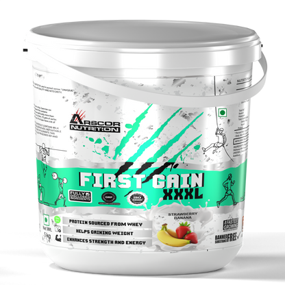 Arscor's First Gain Mass Gainer | High-Calorie Weight Gainer with Whey Protein & Complex Carbs