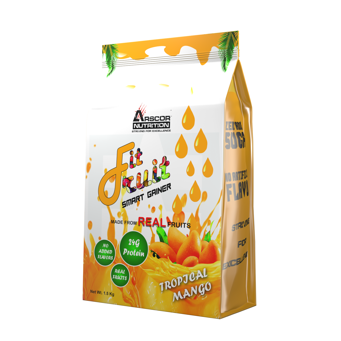 Arscor's FitFruit Mass Gainer - Lean Muscle Gainer Whey Protein Powder