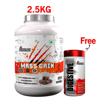 Arscor's Mass Gain Powder | Lean Protein Muscle Mass Gainer With L - Glutamine & Digestive Enzymes - Arscor Nutrition - 