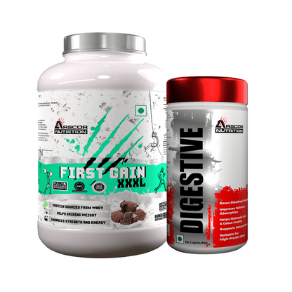 First Gain (2.5kg) Plus FREE Digestive (60 caps) – Lean Mass Gainer | Digestive for enhance digestion - Arscor Nutrition - 