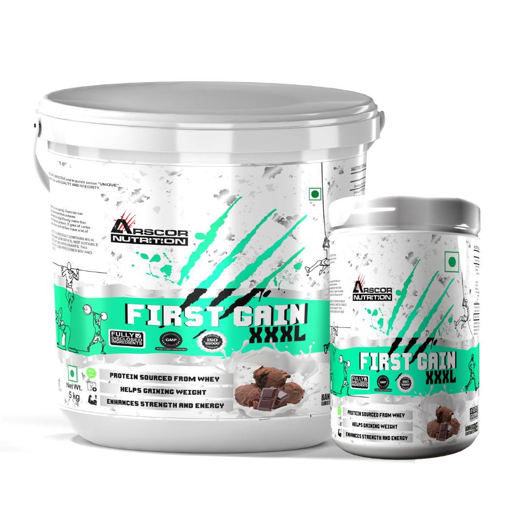 First Gain (5kg) Plus FREE First Gain (1kg) – Lean Mass Gainer for Clean Weight Gain & Strength