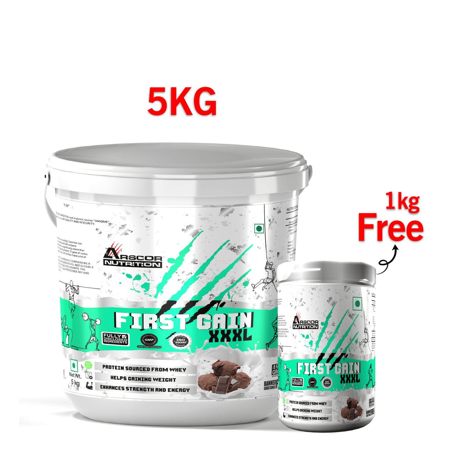 Arscor's First Gain | Lean Muscle Weight Gainer with Whey Protein & Complex Carbs - Arscor Nutrition - 