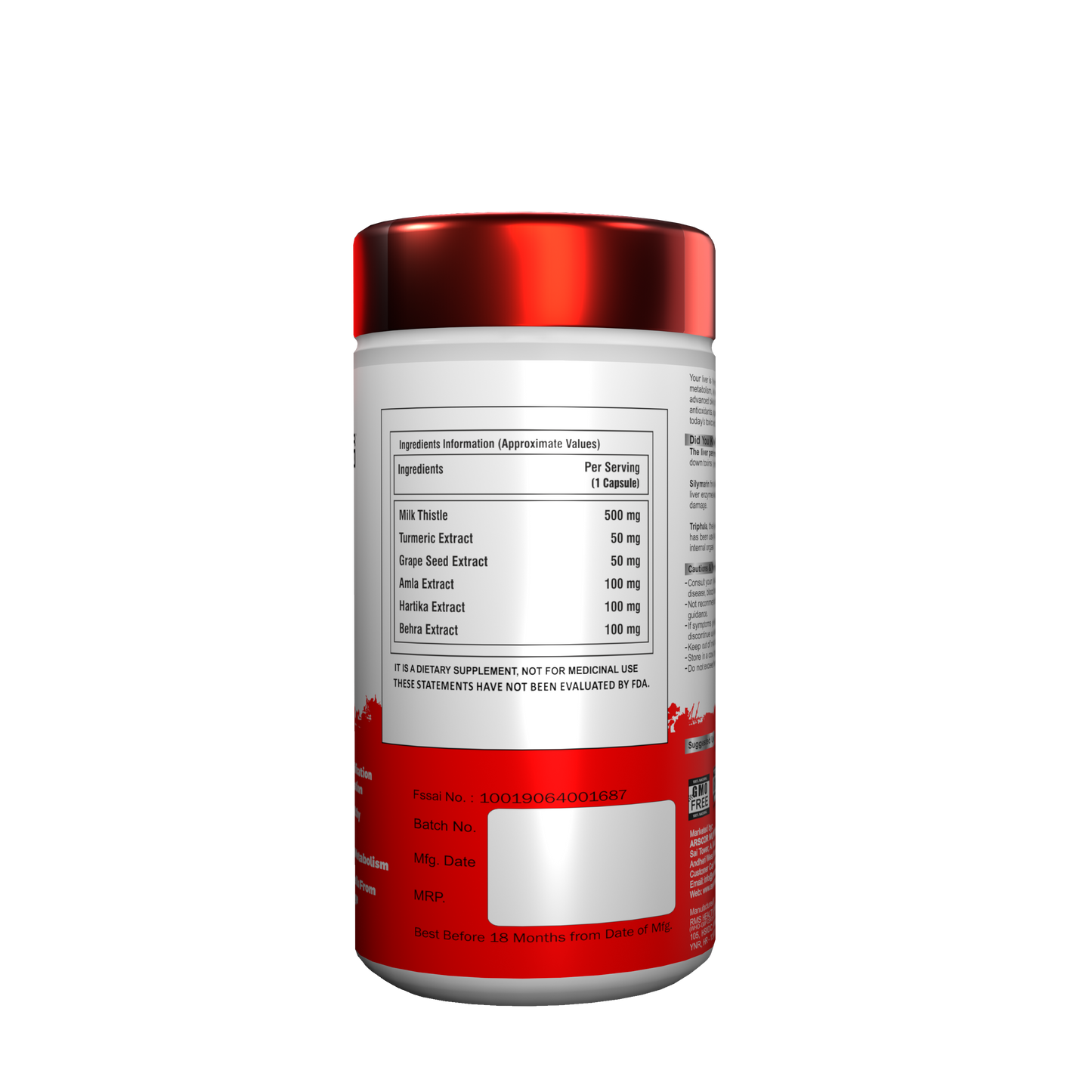 Arscor's Liver Detox – Advanced Milk Thistle & Herbal Formula for Liver Cleanse, Detox & Regeneration | Supports Digestion, Immunity & Fat Metabolism