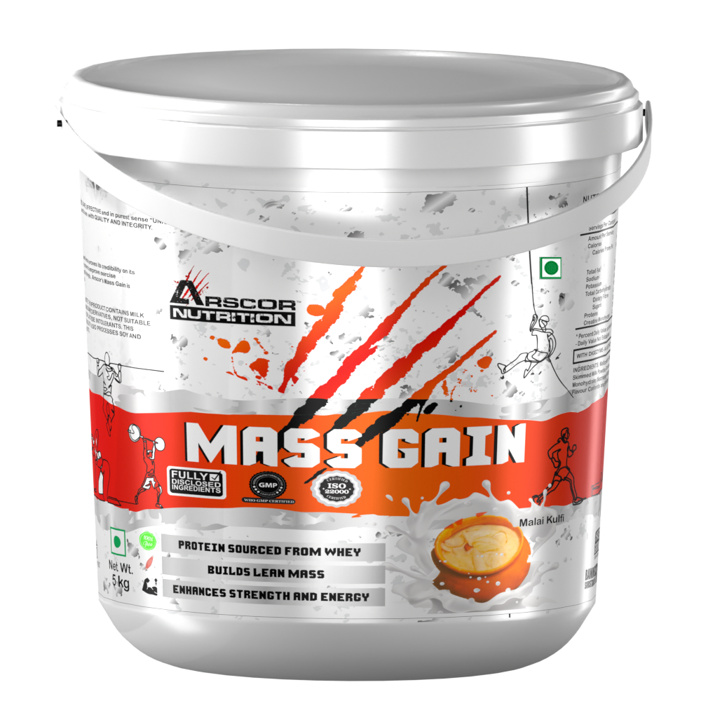 Arscor's Mass Gain Powder | Lean Whey Protein Muscle Mass Gainer With L-Glutamine & Digestive Enzymes