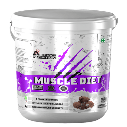 Arscor's Muscle Diet | Lean Muscle Gainer with 30g Whey Protein, 21.6g Carbs & 2.1g Creatine