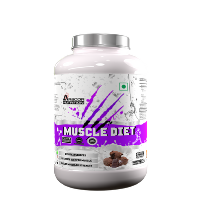 Arscor's Muscle Diet | Lean Muscle Gainer with 30g Whey Protein, 21.6g Carbs & 2.1g Creatine