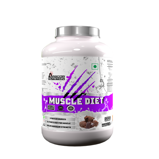 Arscor's Muscle Diet | Lean Muscle Gainer with 30g Whey Protein, 21.6g Carbs & 2.1g Creatine