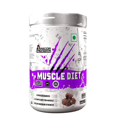 Arscor's Muscle Diet | Lean Muscle Gainer with 30g Whey Protein, 21.6g Carbs & 2.1g Creatine