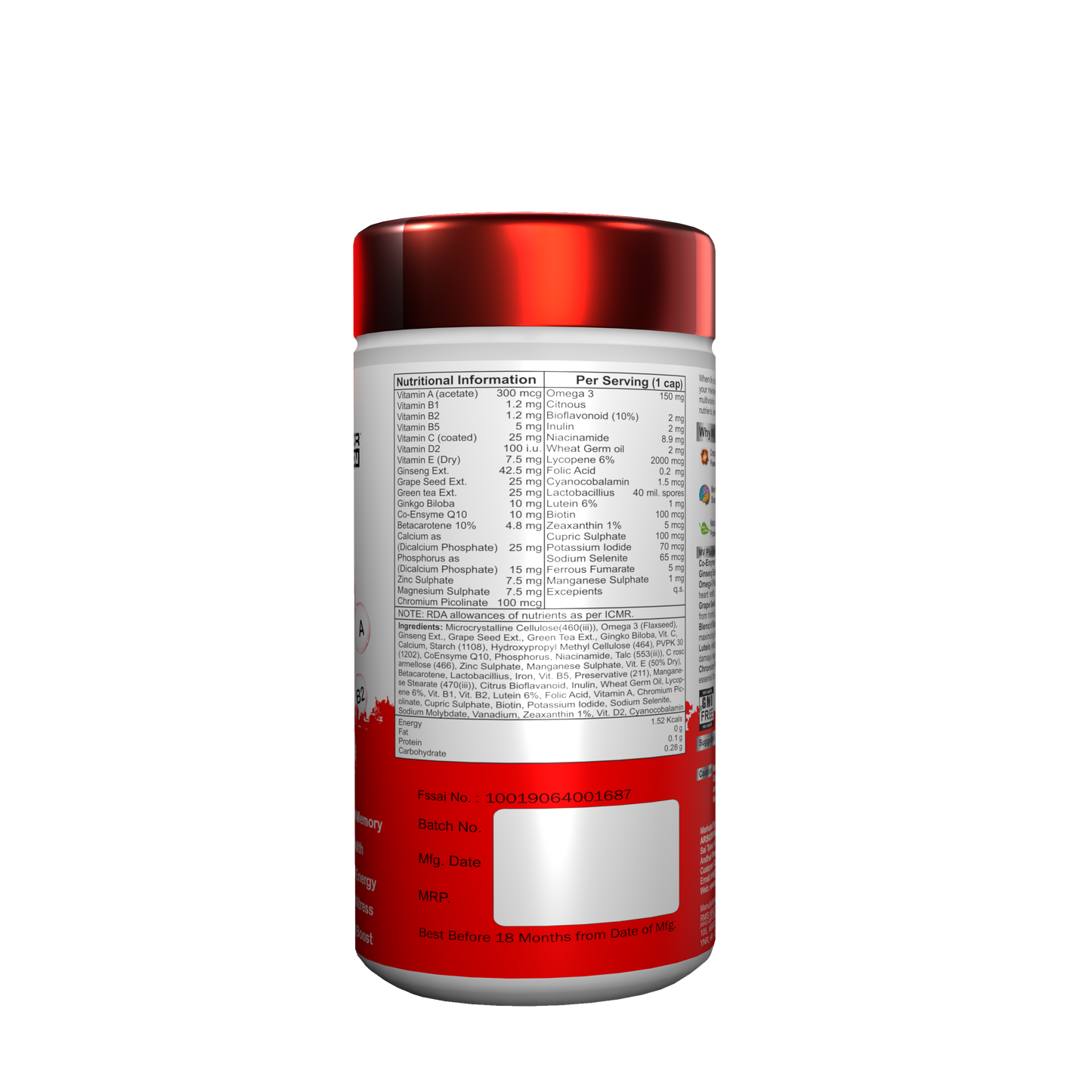 Arscor's MV Plus – Advanced Performance Multivitamin for Men & Women | Boost Energy, Immunity, Focus & Recovery | 30 Essential Vitamins, Minerals & Antioxidants