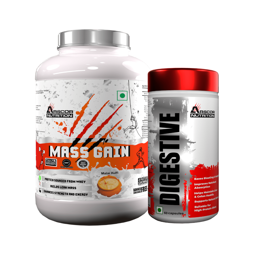 Mass Gain (2.5kg) Plus FREE Digestive – High - Calorie Mass Builder | Digestive for enhance digestion - Arscor Nutrition - 